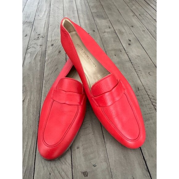 NWOB Silvia Fiorentina Red Loafers Flats Size 10 - Picture 1 of 8